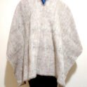 Wool winter poncho made with 100% hand-woven sheep wool in beige